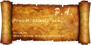 Preidt Atanázia névjegykártya